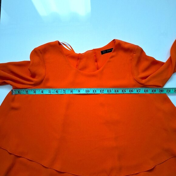 Zara Flowy Orange Blouse - Picture 4 of 6